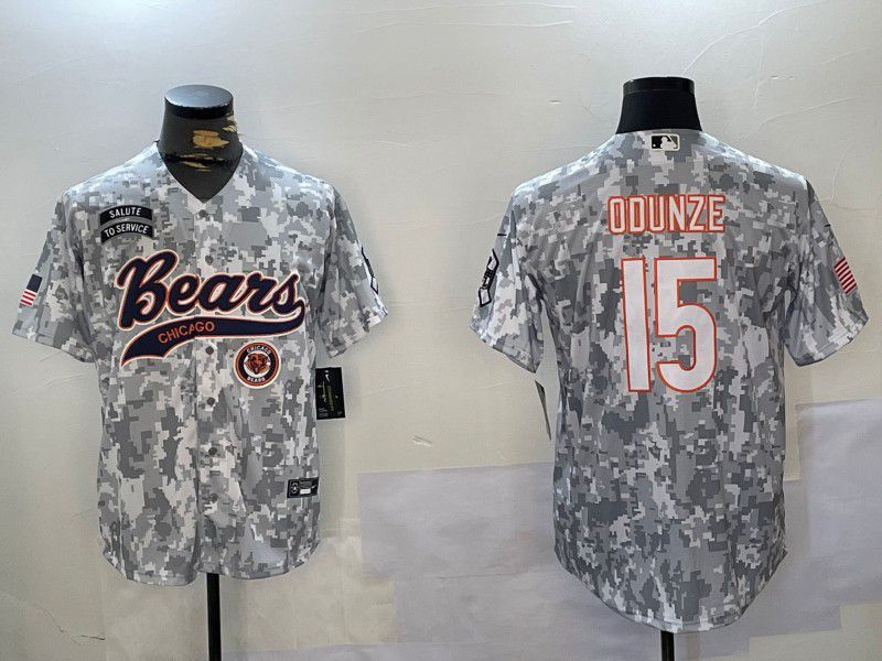 Men Chicago Bears #15 Odunze Nike Arctic Camo 2024 Salute to Service Limited NFL Jersey style 3->chicago bears->NFL Jersey